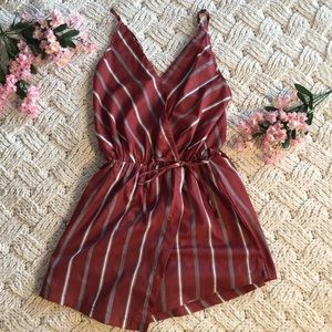 Burnt Orange Striped Romper 🥀